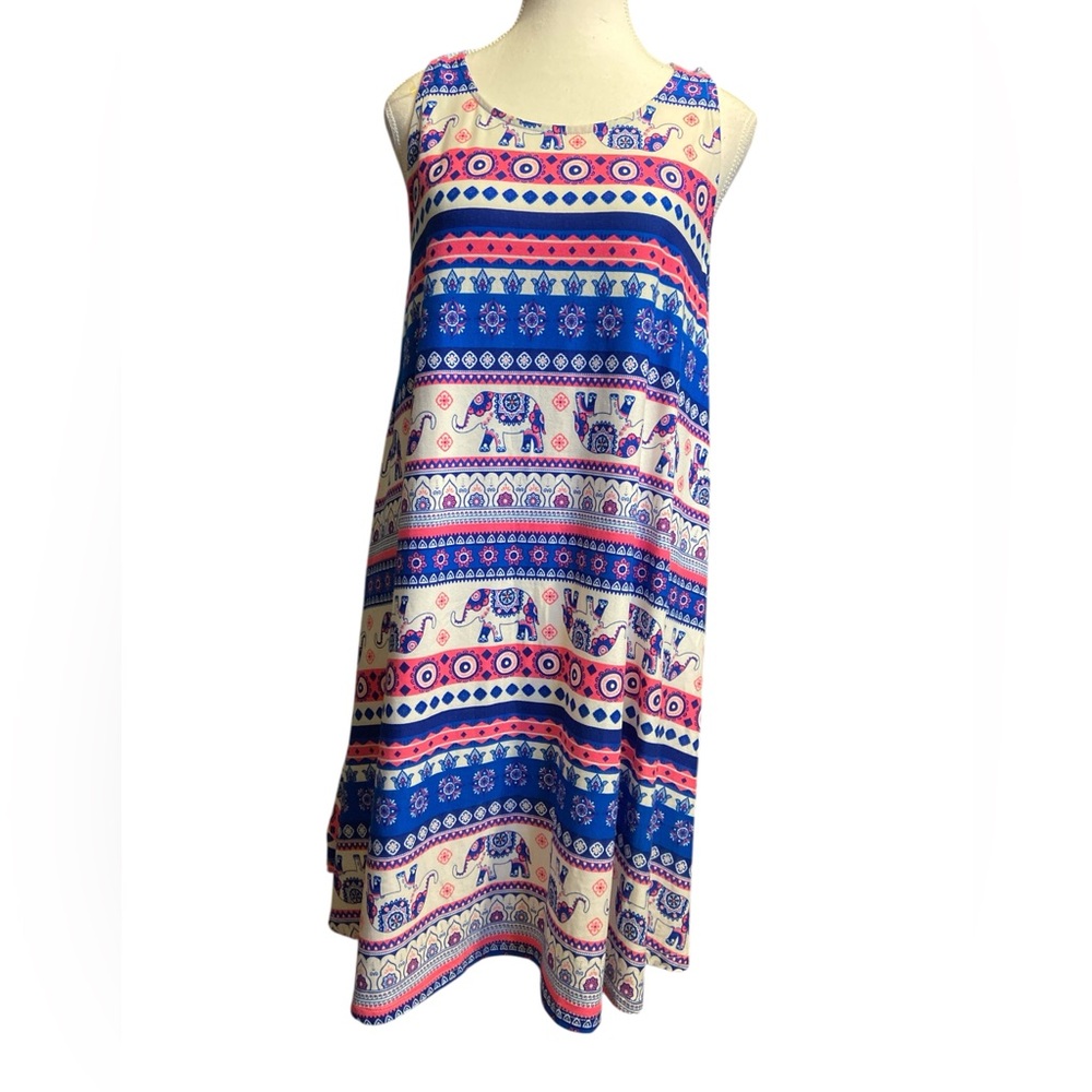 Bobbie Brooks Blue and Pink Asymmetrical Dress